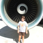 Sarah and a FedEx plane