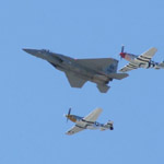 F-15 Eagle and P-51 Mustangs