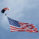 Skydiver with Ole Glory
