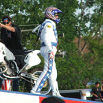Robbie checks the landing ramp