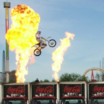 Robbie in mid-air