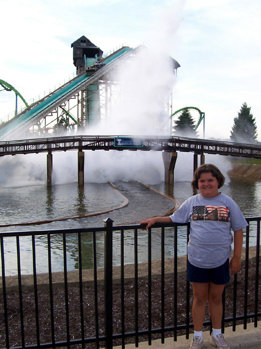 Sarah in front of White Water Landing