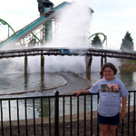 Sarah in front of White Water Landing