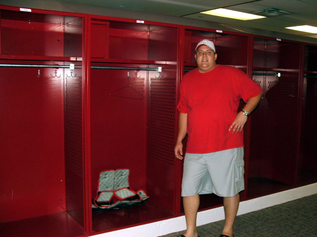 Derek in the home locker room