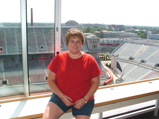Crissy in the press box