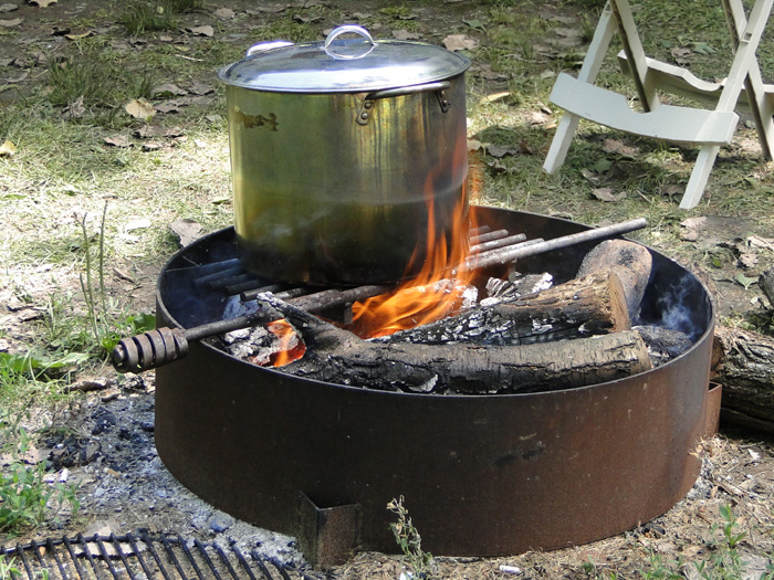 Beans over the fire