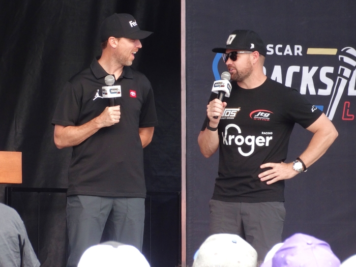 Denny Hamlin and Ricky Stenhouse Jr.