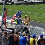 #21 Harrison Burton and #18 Kyle Busch